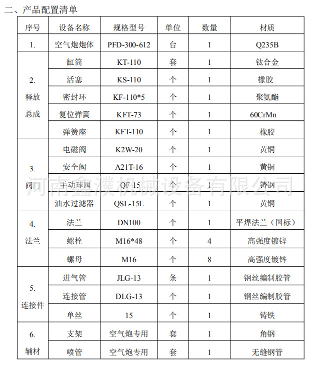 PFD-170-512煤仓用空气炮 井下防爆PFD-300-612空气炮